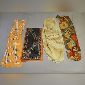 Vintage Long Scarf Lot Floral Plaid